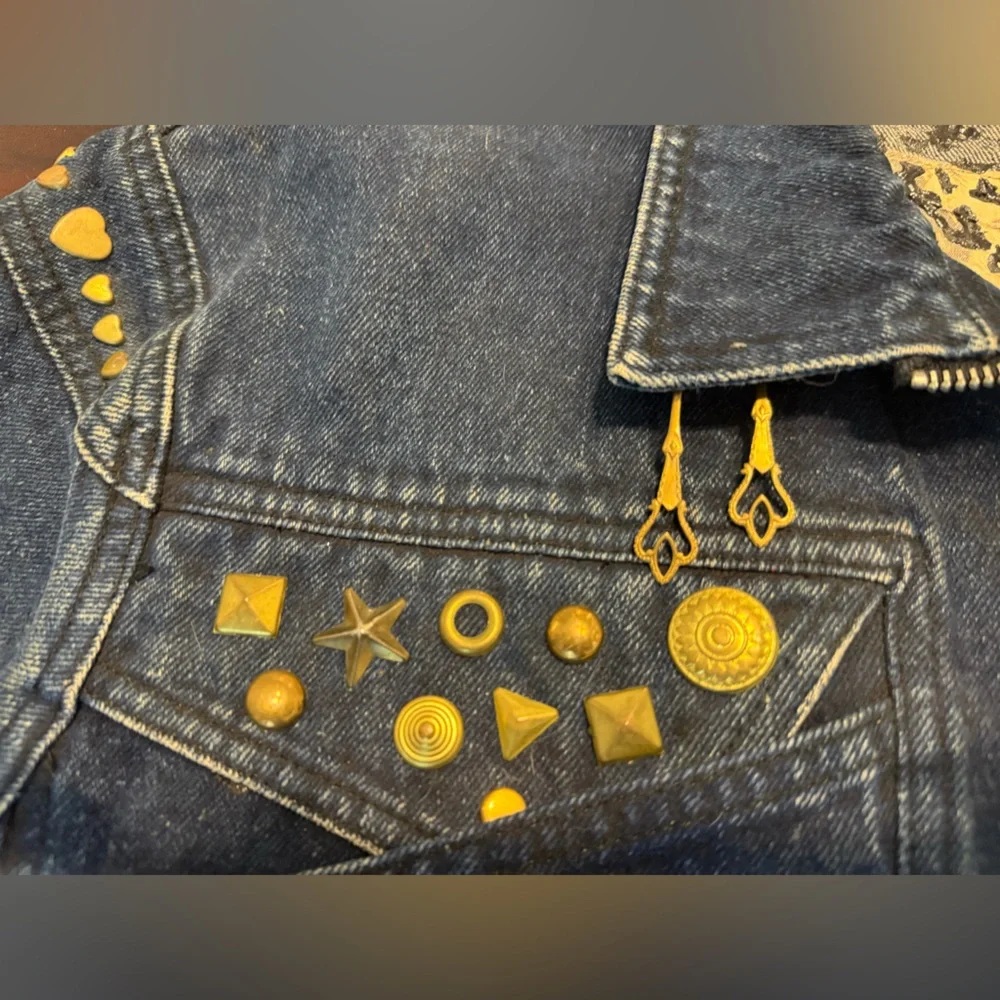1980s Vintage Bon Jour Denim Cropped Jacket size Medium - Picture 6 of 11
